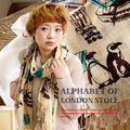 アルファベットオブロンドンコットンガーゼストール