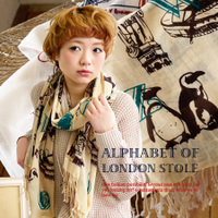 アルファベットオブロンドンコットンガーゼストール