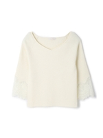 レースフレアーニット/ブルー(110)