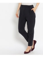 [L]【VERY10月号掲載】ストライプテーパードパンツ/ブルー系(394)