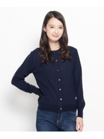 刺しゅうクルーニットカーディガン/キャメル(041)