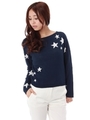 【AZUL ENCANTO】【山城葉子コラボ商品】コットン星柄JQニット/NVY