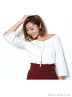 オフショルVニット/ホワイト