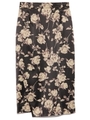 サテンタイトフラワースカート/BLK