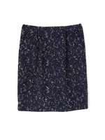 ニットツイード×レースボンディングスカート/ネイビー(120)