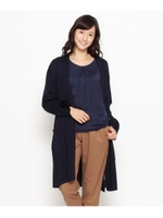 ノーボタンロング丈ニットカーディガン/ネイビー(093)