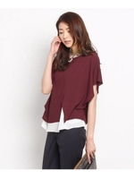 [L]ソフティジョーゼットレイヤードプルオーバー/ネイビー(093)