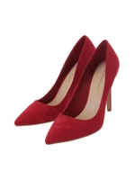 ウエブ限定スエードポインテッドパンプス/レッド