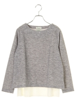 ・裾プリーツカットプルオーバーインナーセット/杢グレー