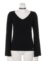 チョーカー付フレアスリーブニットTOPS/オフホワイト