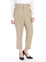 ハイウエストタックパンツ/カーキ