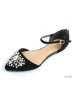 ビジューセパレートフラッツ/BLACK