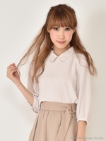 フラワーモチーフブラウス/ピンク