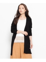 前開きロングニットカーディガン/カーキ(027)