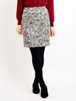 ジャカードひざ丈台形スカート/柄Ｃ