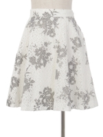 フロッキー花柄スカート/ピンク