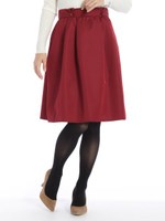 くるみ釦付けタックギャザースカート/ピンク