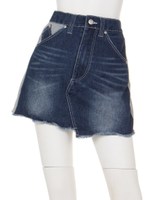 裏毛コンビデニムスカパン/杢GRY