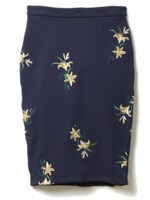 刺繍スウェットスカート/ネイビー