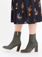 チャンキーヒールミドルブーツ/グレー