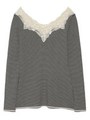 【emmi atelier】レースリブニット/OWHTxBLK