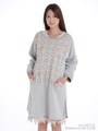 サークルスライスニードル刺しゅうワンピース/杢グレー