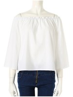 デシンオフショルダートップス/ホワイト