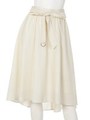 Dカンサッシュ付き前後差ヘムスカート/アイボリー