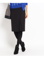 [L]タックラップスカート/ブラック(019)