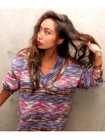 【ANAP】VネックMIXニットチュニック/MIX