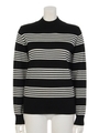 【BED&BREAKFAST】CASH WOOL STRIPE Bottle neck/BLACK