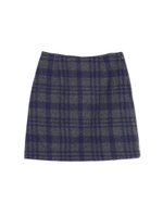 ギンガムチェック台形スカート/グレー(021)