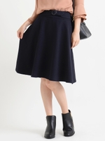 サークルバックル付きスカート/ネイビー