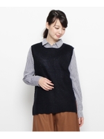 シンプルシャツ&ニットベストセット/ライトベージュ(051)