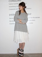 チュールドッキングルーズスウェット/GRY