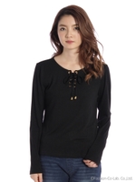 レースアップロンT/オフホワイト