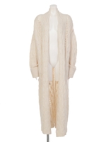 ゆるケイブルロングカーディガン/グリーン