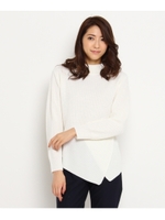 アシンメトリー畦ニット/ネイビー(093)