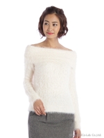 シャギーオフショルTOPS/オフホワイト