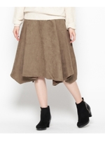 フェイクスエードイレギュラーヘムスカート/ライトベージュ(051)