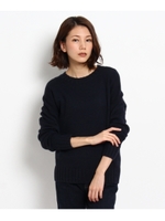 カシミヤクルーニット/ネイビー(093)