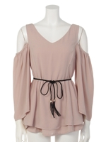 ベルトSET肩開きティアードTN/ブラック