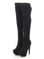 【R&E】美脚ニーハイブーツ/ブラック