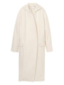 フードロングウールコート/WHITE
