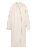 フードロングウールコート/WHITE