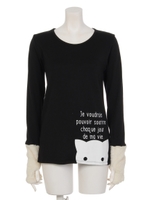 コビニャーハンド長袖Tシャツ/ブラック