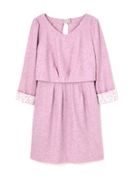 バックレースリボンワンピース/ピンク(091)