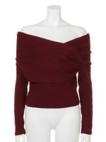 ボリュームオフショルニットTOPS/オフホワイト