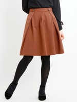 ウエスト釦タック入りスカート/ベージュ