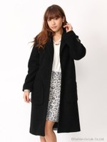 イタリア生地配色コート/グレー